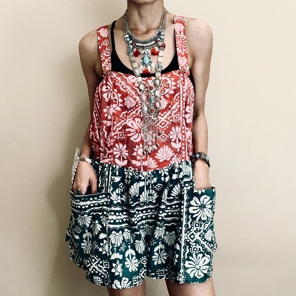 NWOT Free People Palm Bay Printed Shortalls Overalls Shorts Holiday Romper S - Picture 6 of 7